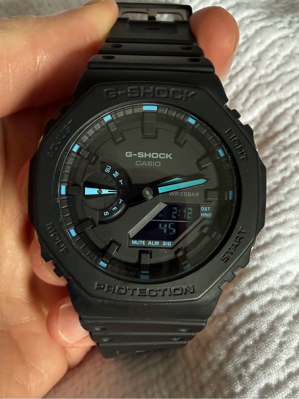 G-Shock by Casio Men's GA2100-1A2 Black/Blue Analog-Digital
